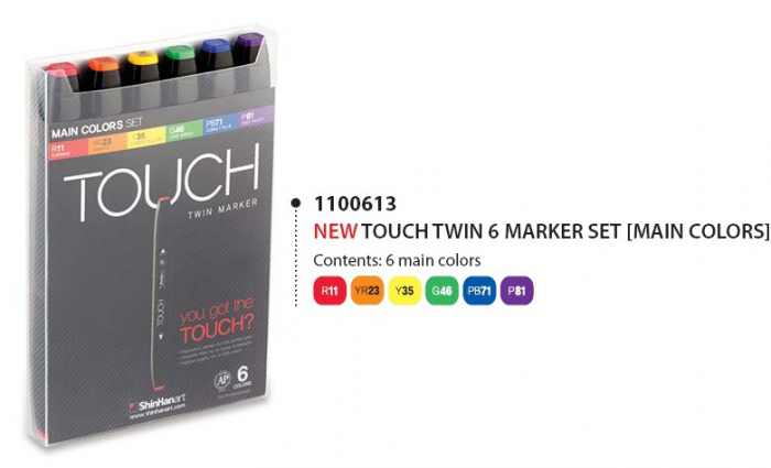 Shinhan Touch Twin Tip Markers-Set Of 12 Main Shades